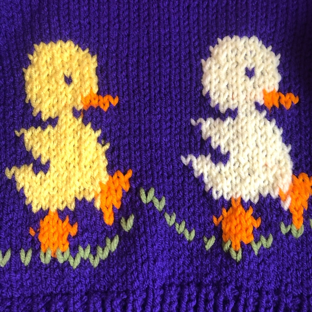 Hand knit child’s sweater, 2T